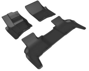 Land Rover Defender Floor Mats - Front + Rear - 3D MAXpider - Kagu Combo - Black - `20-`24